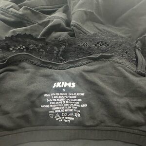 SKIMS Black Top with Lace Accents